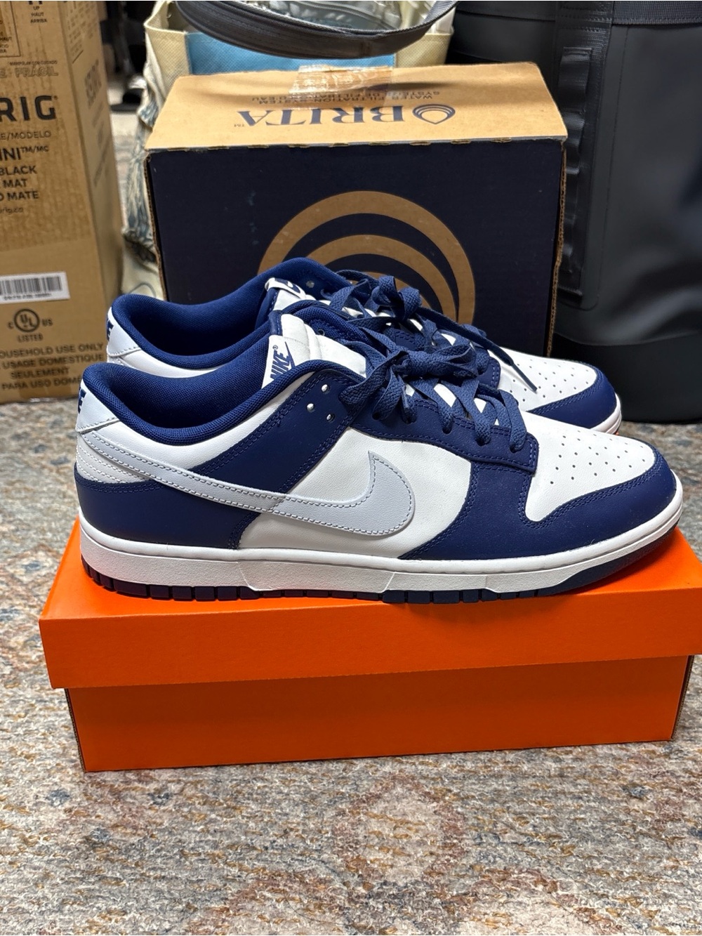 Nike Men’s Low-Top Sneakers - White & Navy Dunks - Picture 6 of 13
